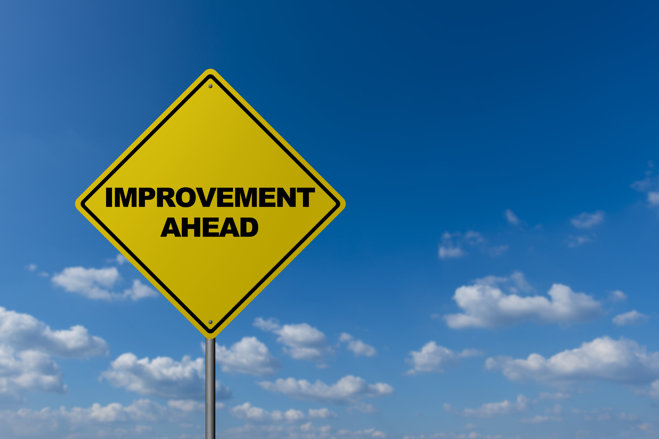Road sign. Improvement ahead.