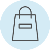 Graphic of shopping bag.